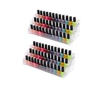 3 Tiers 2PCS Clear Acrylic Nail Polish Holder Essential Oils Stand Lipstick Makeup Desktop Organizer Candy Storage Retail Store Display Brochure Space Saver Agentia Container Exhibition Sample Show