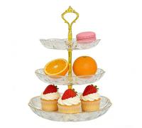 3 Tiers Cake Stand Dessert Cake Stand Round Cupcake Stand Cake Display Stand Afternoon Tea Stand with Gold Edge Reusable Cake Serving Stand Server Display Holder for Birthday Wedding Party