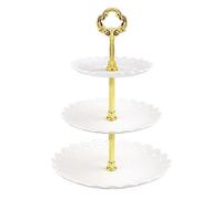 3 Tiers Cake Tray Holiday Party Cake Stand Fruit Plate Dessert Candy Dish Self-Help Display Home Table Decoration Trays Beige