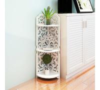 3 Tiers Corner Storage Rack Cabinet Shelf for Kitchen Bathroom White