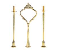 3-tiers Crown Gold Classical Crown Cake Plate Stand Handle Cake Stand Plate Display Holder Handle Fittings Metal (3-tiers Crown Gold)(Gold)