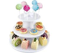 3 Tiers Cupcake Stand-Lollipop Cake Pop Stand 42 Holes Cupcake Holder Dessert Stands Table Donut Lolly Display Stand for Halloween Christmas Wedding Birthday Party Decoration