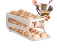 3 Tiers Egg Holder For Fridge Auto Rolling Fridge Egg Organizer, Space-Saving Egg Dispenser Holder, Kitchen Egg Organizer, Fridge Egg Rack Large Capacity Egg Dispenser For Refrigerator