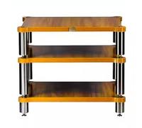 3-Tiers HiFi Rack AV Shelf Hifi Solid Wood Audio Rack Speaker Amplifier Cabinet TV Stand With Media Storage Shelves Audio Video Components (Color : Wood color, Size : 60 * 50 * 48cm)