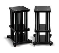 3-Tiers HiFi Rack AV Shelf HIFI Stand Shelves Record Player Stand Record Player Stand And Cabinet For Audio Video Components(Black-B,30 * 35 * 71cm)