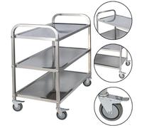 3 Tiers Stainless Steel Kitchen Island Rolling Serving Cart Trolley