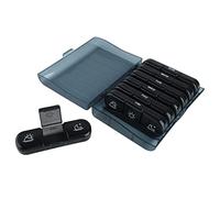 3 Times A Day 7 Day Organizer 21 Grid Portable Weekly Container Black Food Grade Plastic Compact Lightweight Travel Storage for Elderly Adults