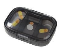 3 Times a Day Pill Box - Daily , Portable Travel Medicine Container, Separate Holder with 3 Compartments, Aesthetic Pocket Supplement Puck, Storage Planner | For Travelers