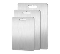 3 Titanium Cutting Board - Stainless Steel Chopping Board Set for Kitchen,Large Meat Cutting Boards Hanging Steel Chopping Board for Home Kitchen Cooking Outdoor