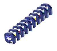 3 to 10 Pack 12mm Compatible Label Tape for LT Ribbon Printer Supplies Compatible with 91201 91200 12267 91331 91221 91202 LT100H LT100T(10PK 5Mixed Colors)