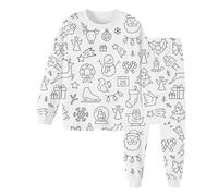 3 Toddler Girls Clothes Kid DIY Hand Painted Homewear Set Colouring Pajama Sets for Boy and Girl Can Play with and Wear 3 Month Girl (E, 6-7 Years)