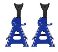 3 Ton Axle Jack Stands Vehicle Caravan Van Stand Lifting Heavy Duty 290mm to 430mm Lifting Capacity Metal Steel Ratchet Adjustment Blue for Garage Workshop Usage- Set of 2