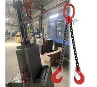 3 Ton Motor Engine Lift Chain Hoist - Double Leg G80 Alloy Steel Lifting Chains with Sling Hooks for Heavy Goods Handling - 1m (3.3ft) Weight Chain