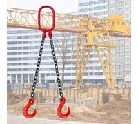 3 Ton Overhead Lifting Sling Chain with Hooks, 13.1 FT Engine Hoist Rigging for Cargo Security, Upgraded Towing & Handling Chains, Durable Heavy Duty Load Straps