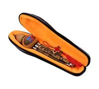 3 Tone C-Key Hulusi Chinese Traditional Instrument Gourd Bamboo Pipes with Knot Carry Case for Beginners Musical Amateurs