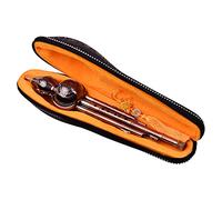 3 Tone C-Key Hulusi Gourd Cucurbit Flute Aluminum with Copper Plated Pipes Chinese Traditional Instrument with Chinese Knot Case, Gift for Adults,Child and Music Lovers/74 (Color : Bronze, Size : C