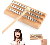 3-Tone Energy Chime (16.5 x 7.5 x 3 cm), Chime Bar with Wooden Mallet, Chime Glockenspiel, Aluminium Chime Bars, Percussion Instrument, Ideal for Yoga, Meditation, Teachers, Sound Healing