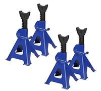 3 Tonne Axle Stand 2 Pairs Ratchet Heavy Duty Metal Steel Vehicle Stand Lifting Floor Jack Adjustable Height Blue - 3 Yrs Warranty