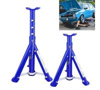 3 Tonne Folding Axle Stands (2PCS) - Heavy Duty Adjustable Height 305-415mm, Vehicle Jack Stand Supports for Car, Van & Auto Repairs, Stable Steel Construction, Easy Storage