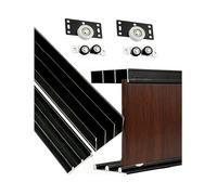 3-Track Sliding Door Track for 0.6-0.7In Thick Door, Sliding Wardrobe Door Hardware Kits for Cabinet Closet Room Divider Barn