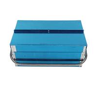 3 Tray Tool Storage Box Heavy Duty Stainless Steel Cantilever Toolbox with 2 Layer Retractable Trays for Workshop Garage Home Use Durable proof Organizer (460 Type)