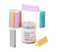 3 Triangular Correction Set of 7 - Dynamic Colors for Classroom, Homework & Creative Projects Colorful Triangle Pencil Erasers Safe Children Students Classroom Home