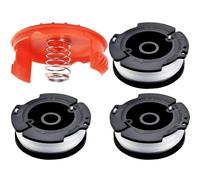 3 Trimmer Spool Line 1 Spool Cover Cap 1 Spring Compatible with Black & Decker ST5530-GB GLC3630L20-GB STC1820PC-GB BESTA525-GB BESTA530-GB Models, 1.6mm Strimmer Spool Wire Replacement