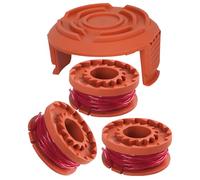 3 Trimmer Spool Lines 1 Spool Cover Cap Compatible with WG180 WG163 WG175 and Worx 20V Grass Trimmers, Double Autofeed Spool Wire 1.65mm x 3m
