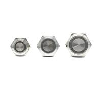 3 Triple Color LED Light Metal Push Button Switch Short Stroke Momentary Self-reset 16 19 22mm 1pcs(MOMENTARY_22MM_12-24V)
