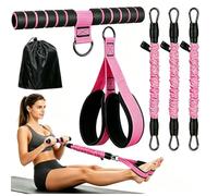 3 Tube Adjustable Pedal Resistance Band with Handle for Home Workout, Full Body Exercise Equipment for Women, Core Trainer for Abdomen Legs Arms, Sit Up Fitness Accessory