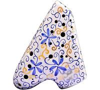 3-tube Alto C/G Hand-painted Blue And White Clay Ocarina, Playing Wide-range Wind Instruments On A Submarine-shaped Stage, Suitable For Professionals,Multi-colored,AG