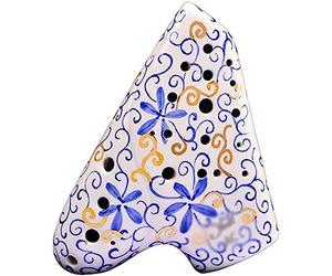 3-tube Alto C/G Hand-painted Blue And White Clay Ocarina, Playing Wide-range Wind Instruments On A Submarine-shaped Stage, Suitable For Professionals,Multi-colored,AG