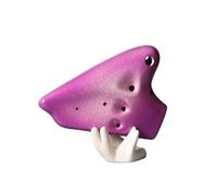 3 Tube Ceramic Ocarina AC Gradient Purple Blue Ocarinas Music Flute Alto C Key Professional Ocarina Advanced Music Instrument (Color : Purple)
