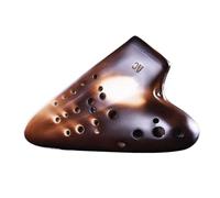3 Tubes Ceramic Ocarina Alto C 16 Hole Smoked Porcelain Ocarina Advanced Professional Ocarinas Musical Instruments (Color : A)