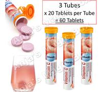3 Tubes MIVOLIS Vitamin C 60 effervescent Tablets Blood Orange Immune Support