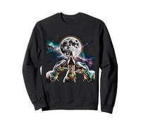 3 Tyrannosaurus Howling At Moon Prehistoric Dinosaurs Parody Sweatshirt