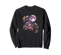 3 Tyrannosaurus Howling At Moon Prehistoric Dinosaurs T-Rex Sweatshirt