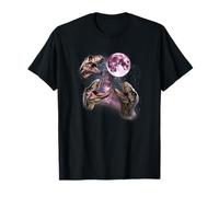 3 Tyrannosaurus Howling at Moon Prehistoric Dinosaurs T-Rex T-Shirt
