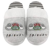 (3 UK-4 UK, Heather Grey/White/Black) Friends Womens/Ladies Central Perk Slippers