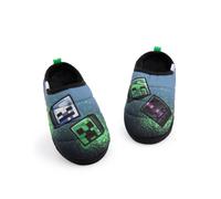 Minecraft Boys Graffiti Style Slip On Loafer Slippers | Slip-On Indoor Shoes for Kids | Multicoloured Gaming Footwear for Boys | Lightweight Indoor Slides for Children & Teens