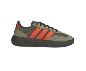 (3 UK, Olive/Orange) Adidas Childrens/Kids Barreda Leather Platform Trainers