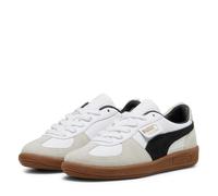 (3 UK, White/Black) Puma Boys Palermo Classic Leather Flat Trainers