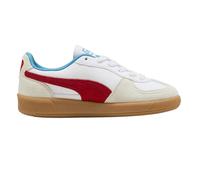 (3 UK, White/Red) Puma Boys Palermo Classic Leather Flat Trainers