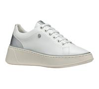 (3 UK, White/Silver) Geox Womens/Ladies D Sunnetty Nubuck Trainers