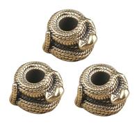 3 Unique Lightweight Snake Shaped Lanyard Beads Unique Beads Brass Charms Making Accessory Pendant
