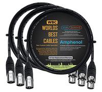 3 Units - 0.75 Meter - Van Damme Tour Grade Classic XKE Microphone - Premium Silver-Plated OFC Balanced Male To Female Microphone Cable with Amphenol AX3M & AX3F Silver XLR Connectors