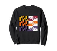 3 Versions Of Maryland State Flag Maryland Pride Vintage Sweatshirt