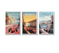 3 Vintage Formula 1 Posters - F1 Wall Art Canvas Posters for Room Decor - 08x12inch(20x30cm)
