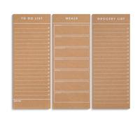 3 Vintage Magnetic Notepads (Meal Planner, To-Do List, & Grocery List Pad) - Large Fridge Notepad Comes With 50 Premium kraft Paper Sheets Per Pad for Convenient Kitchen Organization Memo Pads - Large