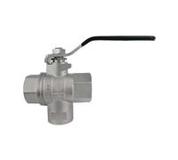 3-Way 1/2 Inch Brass Ball Valve with Lever, PN25
